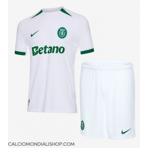 Maglie da calcio Sporting CP Seconda Maglia Bambino 2024-25 Manica Corta (+ Pantaloni corti)